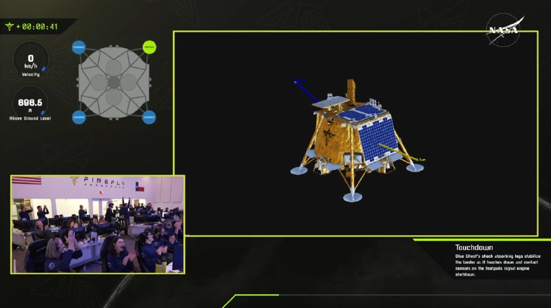 Первая успешная посадка Blue Ghost компании Firefly Aerospace на Луну