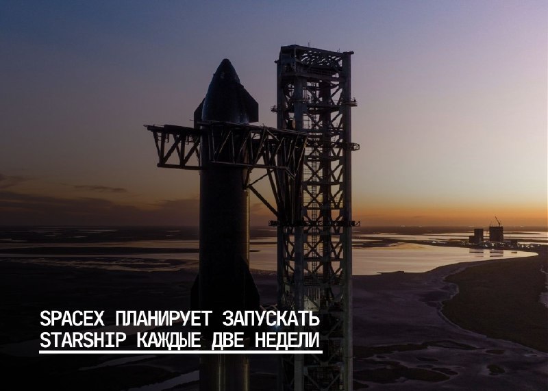 Планы SpaceX по запуску Starship: через каждые две недели