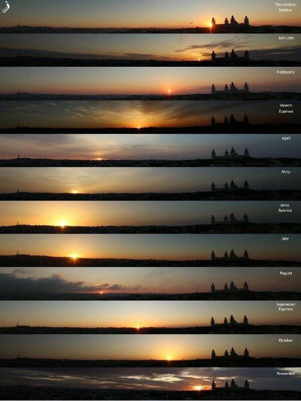 Постепенные изменения в восходе Солнца: фотографии в течение года